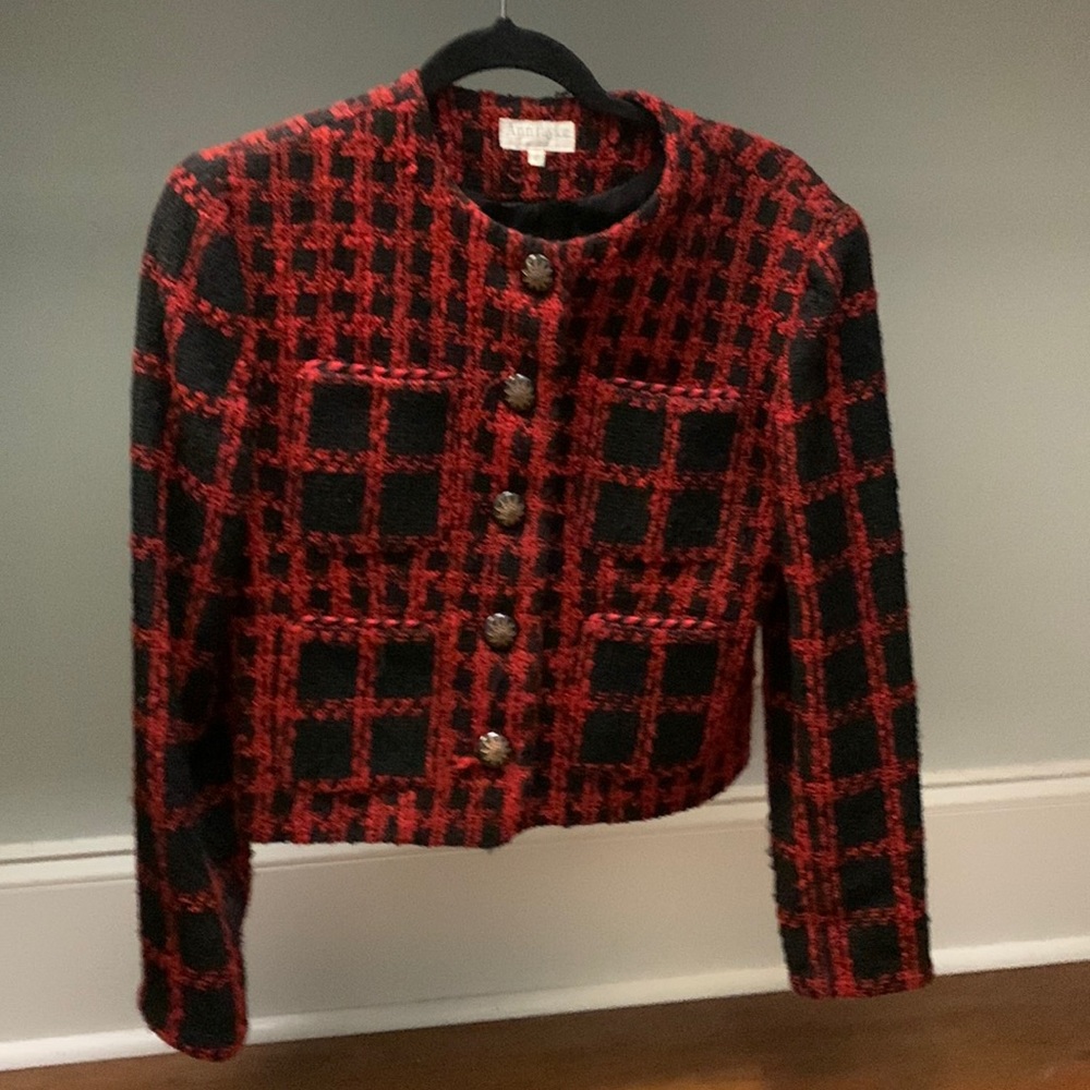 Jacket red and black size 6